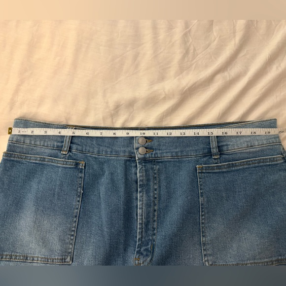 Blue Denim Midi Skirt with Front Slit - Picture 4 of 6